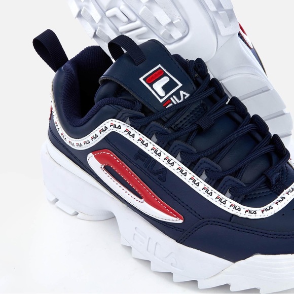 Fila Women's Blue Disruptor 2 Premium Repeat Sneakers - Picture 1 of 7